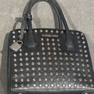 Michael Kors Black Studded Satchel